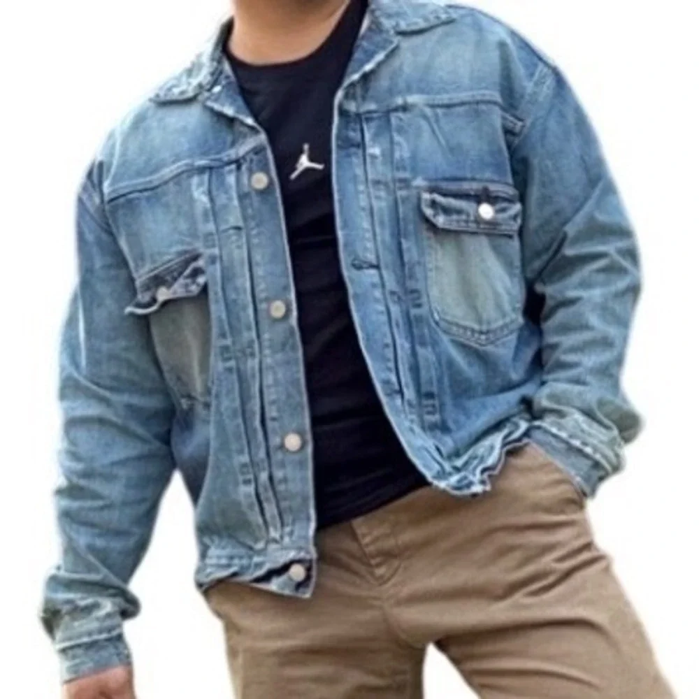 Quiet Lux John Elliott Distressed Denim Jacket Light Wash‎ Made in Japan Size 3